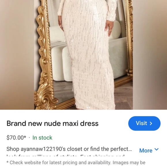 FASHION NOVA Nude Giving Details Sequin Maxi Dress - Picture 14 of 15